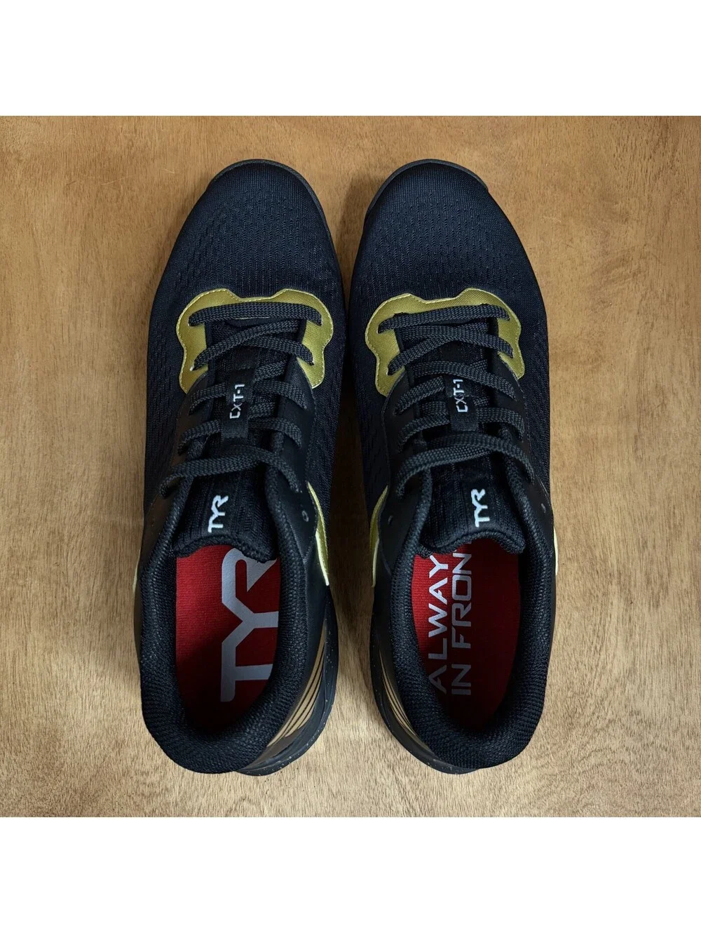 TYR CXT-1 Trainer Shoes Men 11.5 Women 13 Black Gold CrossFit HIIT Gym Sneakers